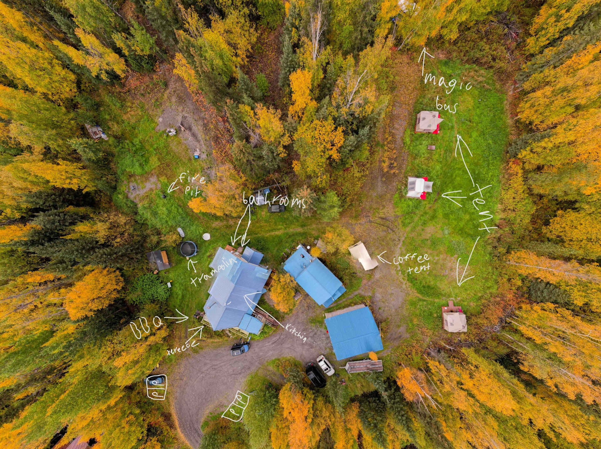 אוהל לשניים aerial view